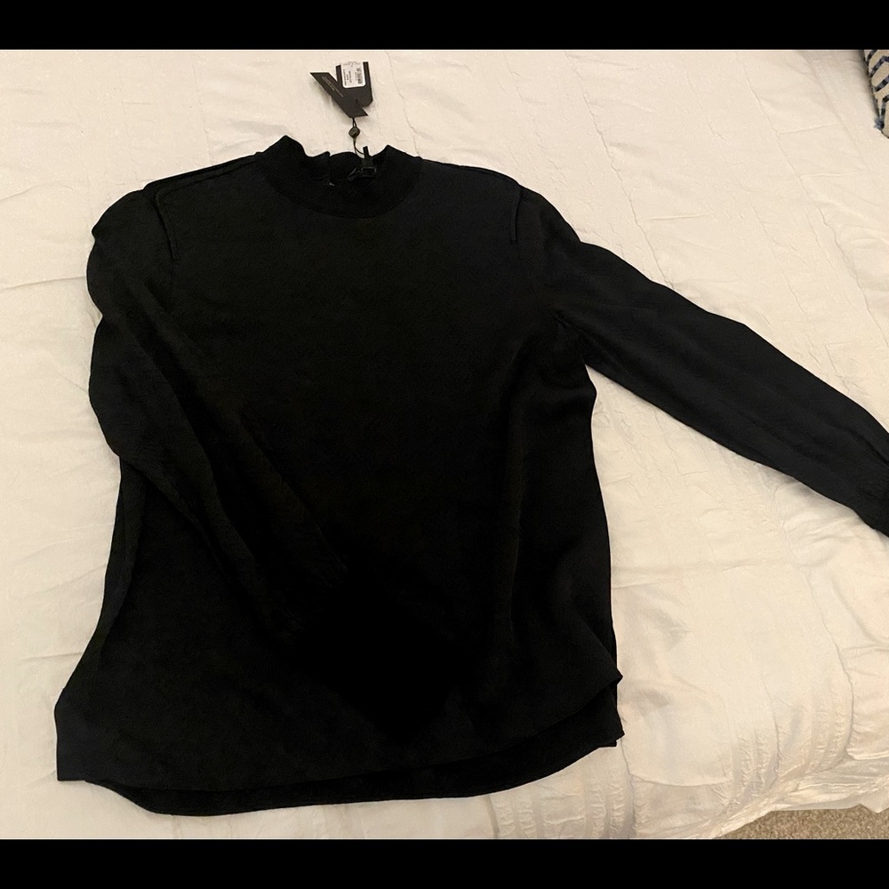 Rag & bone long sleeve mixed cuff and collar blouse